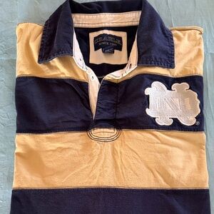 ND Crable Since 1989 Navy and Tan Rugby Polo